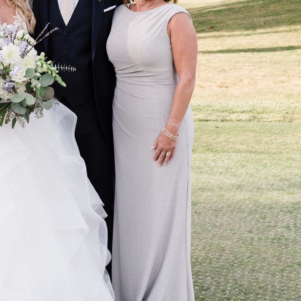 Terani Couture Silver Sparkly Wedding Gown